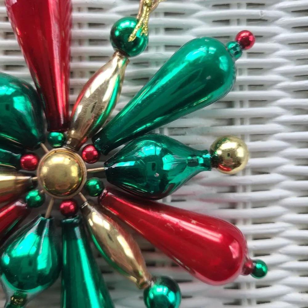 Vintage Avon Gift Collection 1999 Rare Shimmering Bead Ornament Glass Snowflake